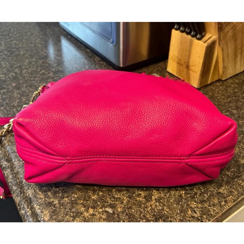 Michael Kors Camden Medium Leather Drawstring Satchel Bag - Picture 8 of 13